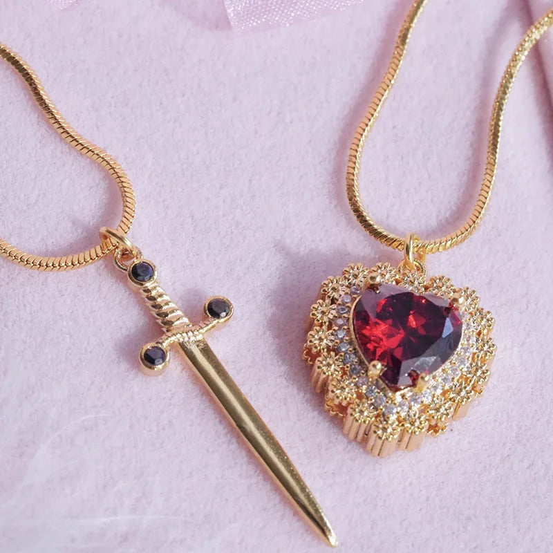 Cadenas Pareja Corazón con Espada