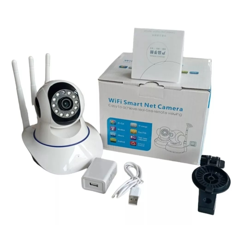 Camara Robotica Seguridad Wifi 3 Antenas