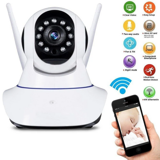 Camara Robotica Seguridad Wifi 3 Antenas