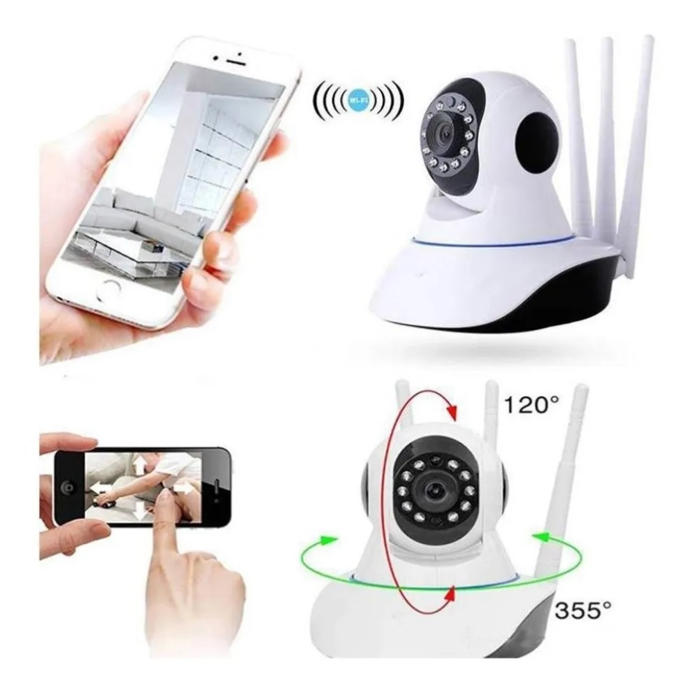Camara Robotica Seguridad Wifi 3 Antenas