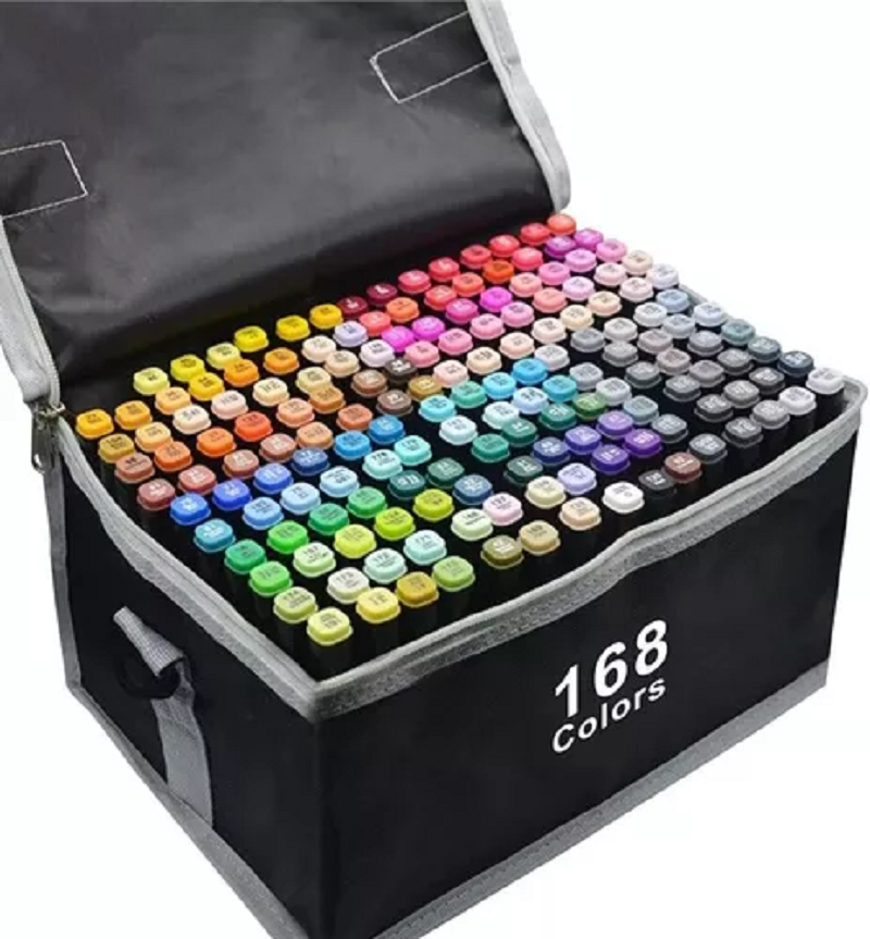 Set de Marcadores Doble Punta – 168 Colores para liberar tu creatividad
