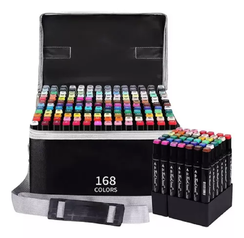 Set de Marcadores Doble Punta – 168 Colores para liberar tu creatividad
