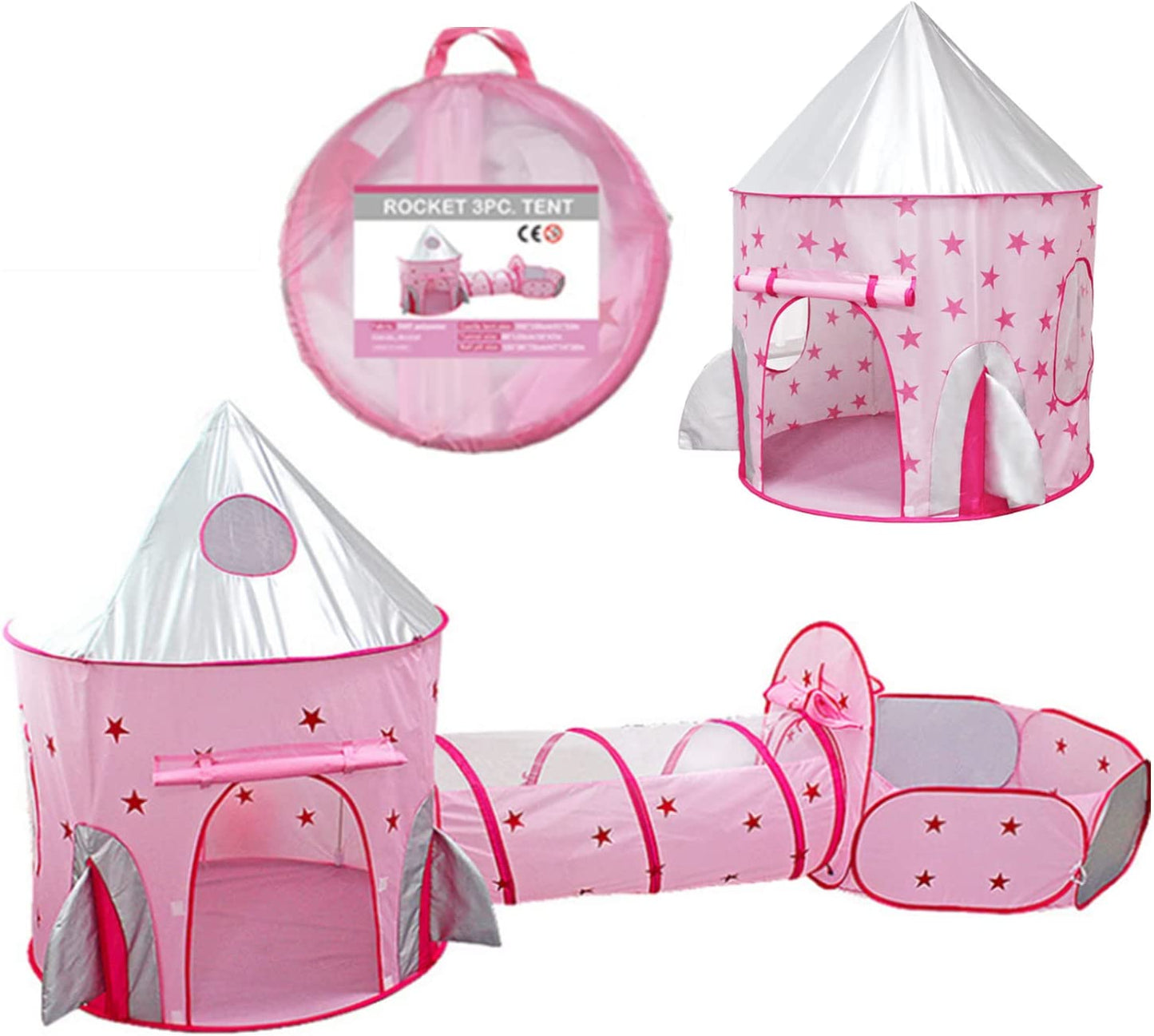 Carpa Castillo con Túnel y Piscina de Pelotas
