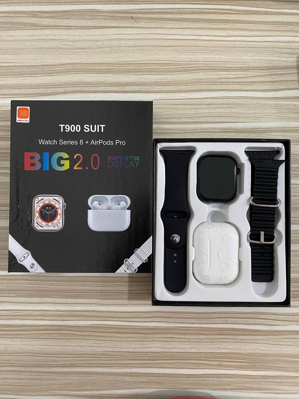 Combo Smartwatch T900 + Audífonos Estilo AirPods Pro