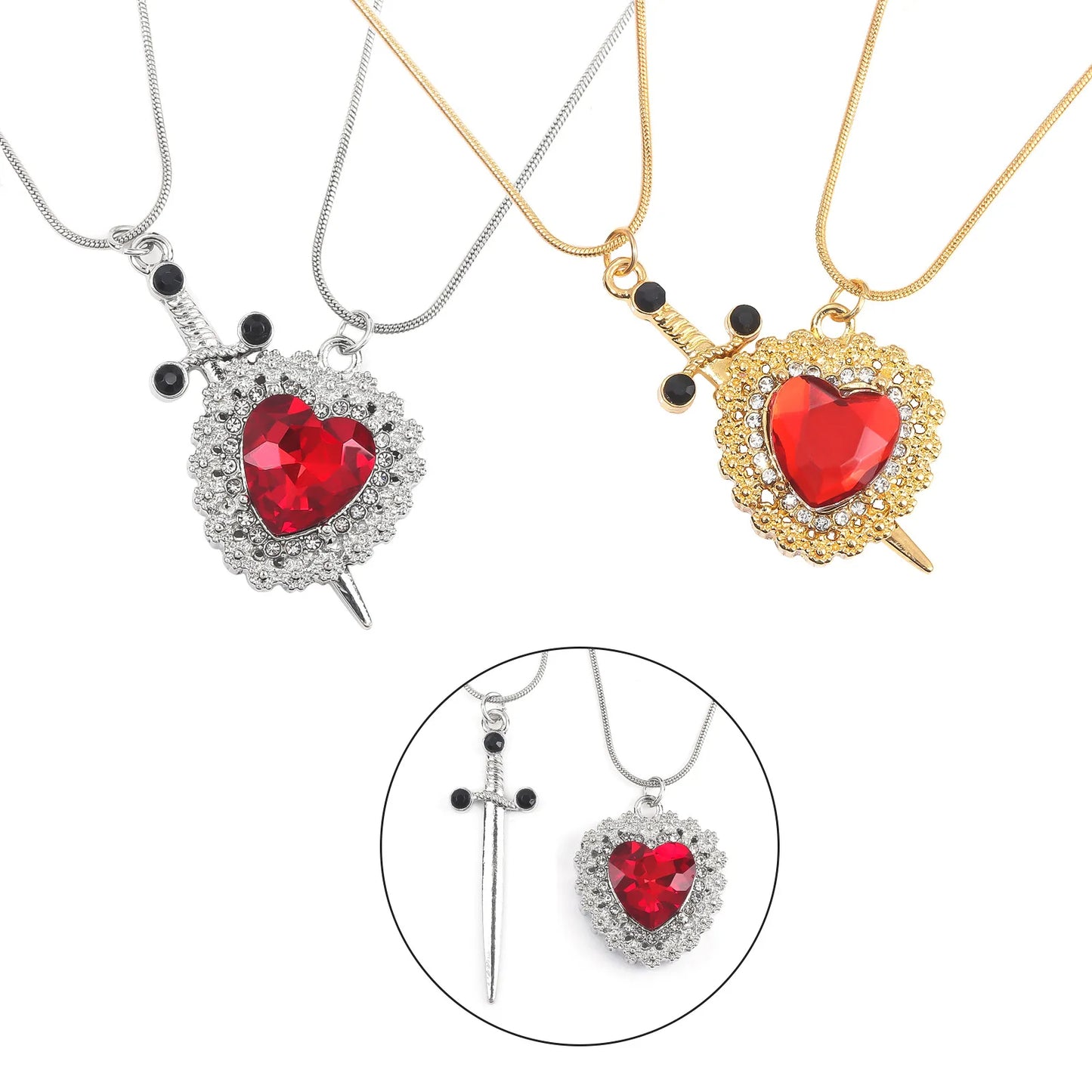 Cadenas Pareja Corazón con Espada