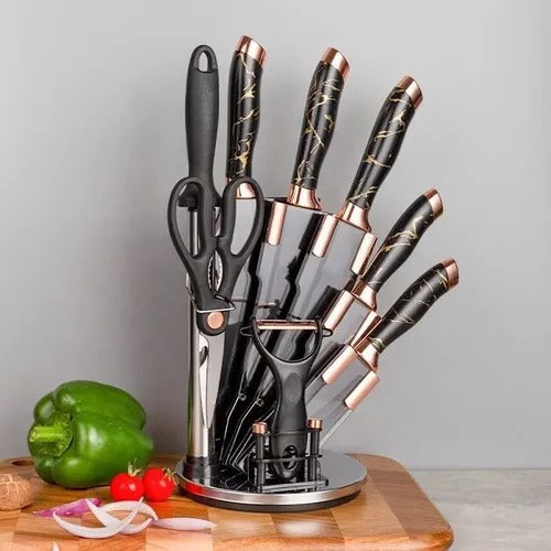 Set de Cuchillos con Base Giratoria