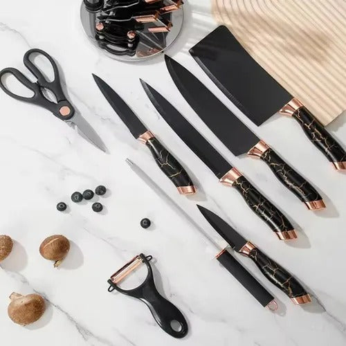 Set de Cuchillos con Base Giratoria