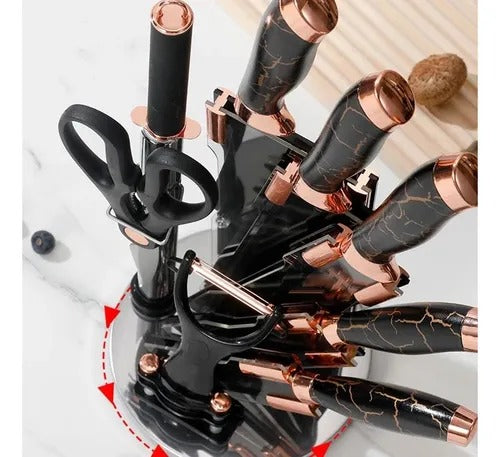 Set de Cuchillos con Base Giratoria