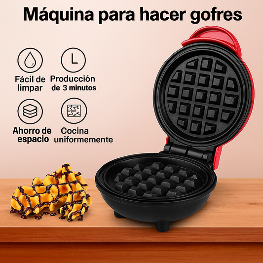 Mini Waflera Antiadherente Roja