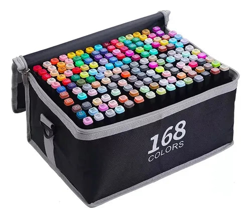 Set de Marcadores Doble Punta – 168 Colores para liberar tu creatividad