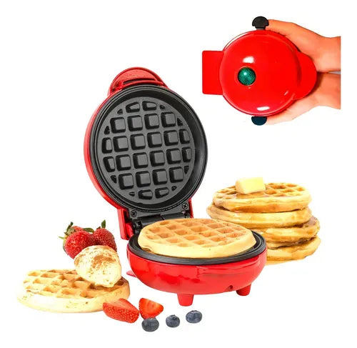 Mini Waflera Antiadherente Roja